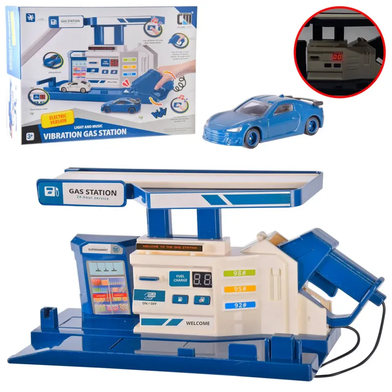 Автозаправка-паркінг Star Toys 30см функціональна, з машинками світло-звук