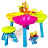 Столик для песка Kinder Way 4 отсека 60см со стульчиком и песочным набором: лейка, ведро, формочки