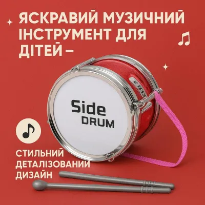 Барабан дитячий ToyCloud Jazz Drum 12х6.5см ударні палички/ремішок