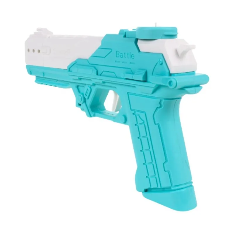 Водяной электро пистолет 22см на аккумуляторе, бак 60мл, крепление для бутылки, голубой