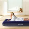 Intex матрац одномісний 76х191х25см флоковане покриття, клапан 2в1 до 137кг