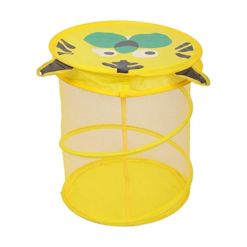 Корзина для игрушек Star Toys Тигр 41x41 см круглая, складная с крышкой на липучке и сумкой