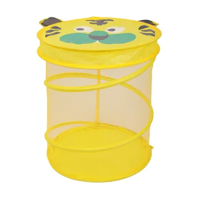 Корзина для игрушек Star Toys Тигр 41x41 см круглая, складная с крышкой на липучке и сумкой