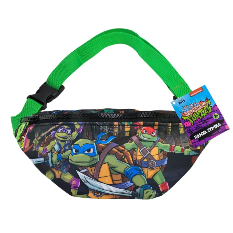 Сумка бананка детская TMNT Teenage Mutant Ninja Turtles 24x11 см полиэстер поясная водостойкая 1 отделение
