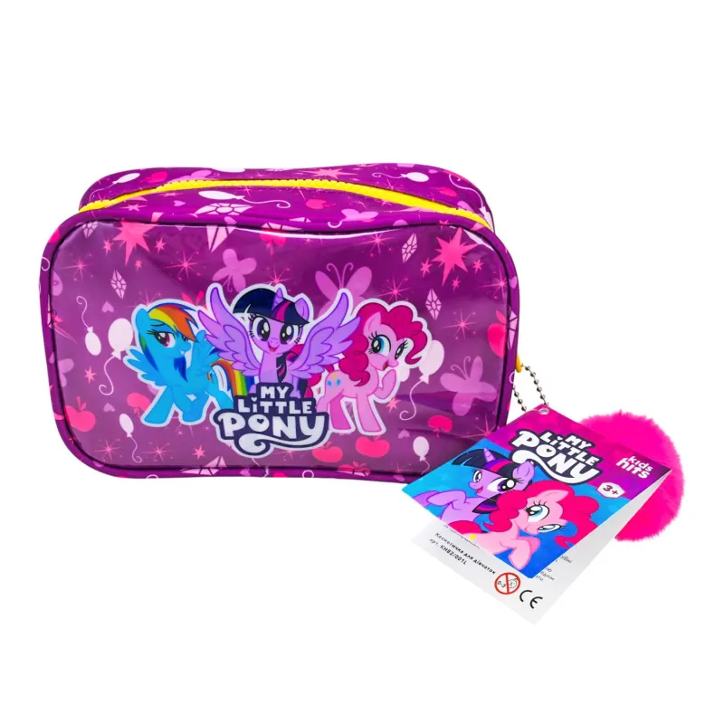 Косметичка для девочки Kids Hits 19см My Little Pony с пушистым брелком, на молнии