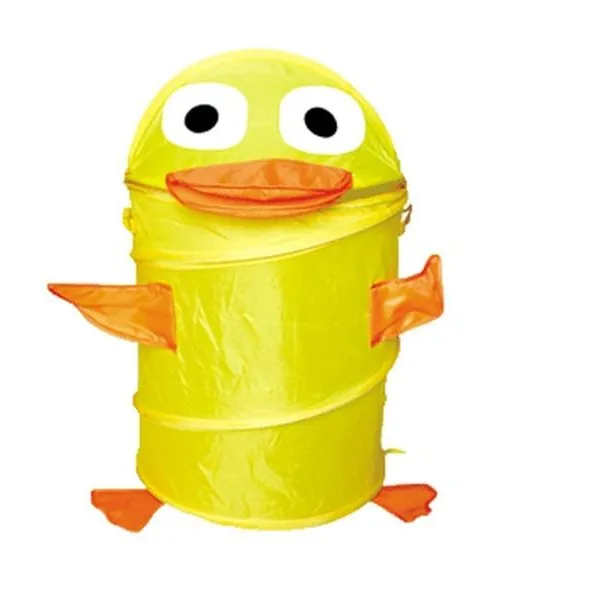 Кошик для іграшок Star Toys Качечка 60 см жовта кругла складана з кришкою в сумці