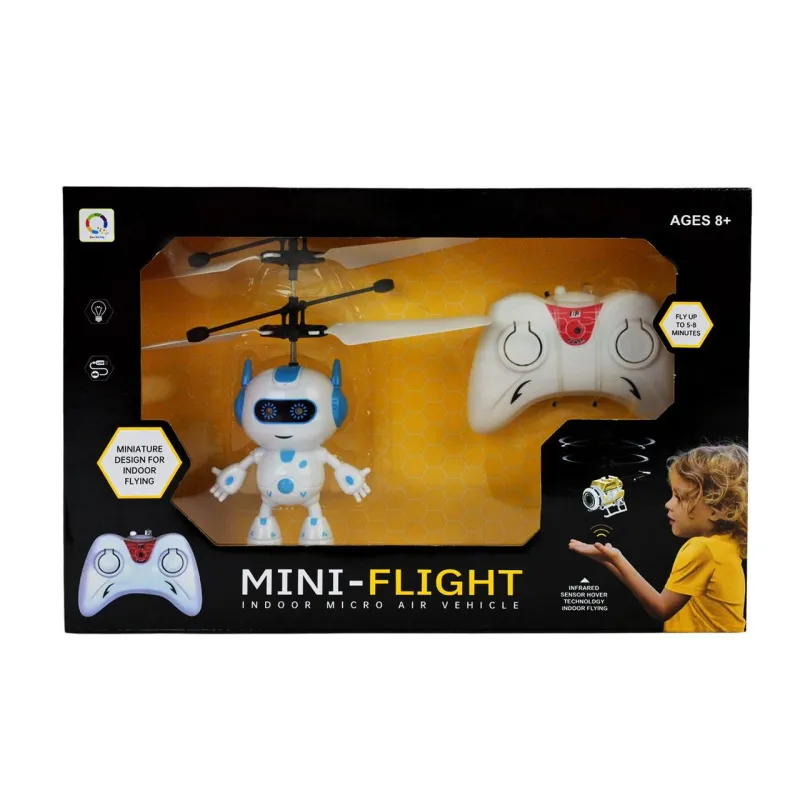 Літаючий робот на радіокеруванні Star Toys 16см запускалка з сенсорним керуванням і підсвічуванням