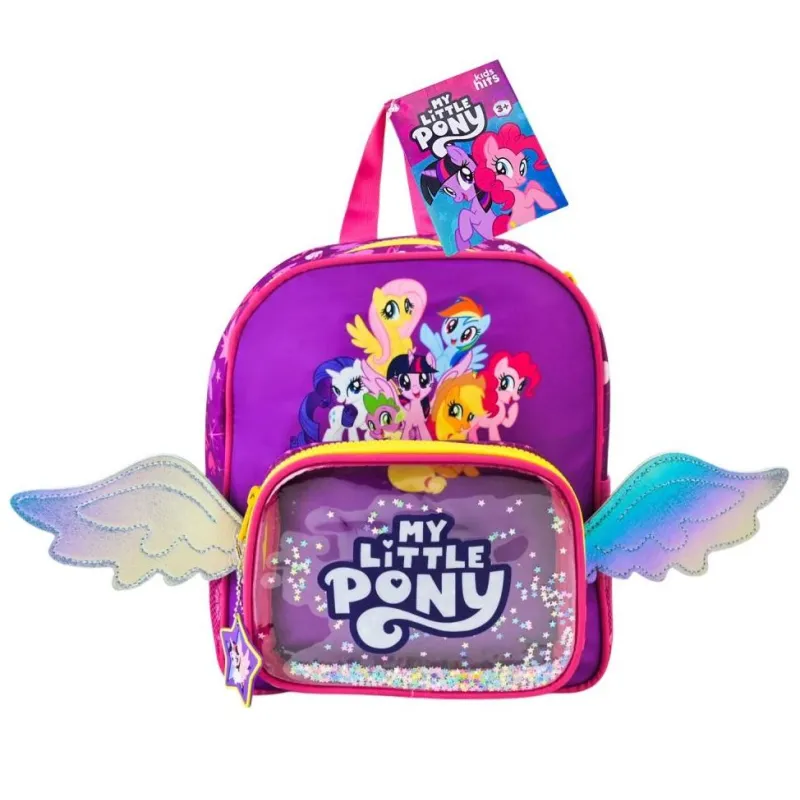 Рюкзак Kids Hits My Little Pony два відділення 28x13x24 см з брелоком і крильцями фіолетовий