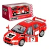 Машинка инерционная Kinsmart "Mitsubishi Lancer Evolution VII WRC 5" красная 12 см двери открываются, модель 1:36