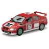 Машинка инерционная Kinsmart "Mitsubishi Lancer Evolution VII WRC 5" красная 12 см двери открываются, модель 1:36