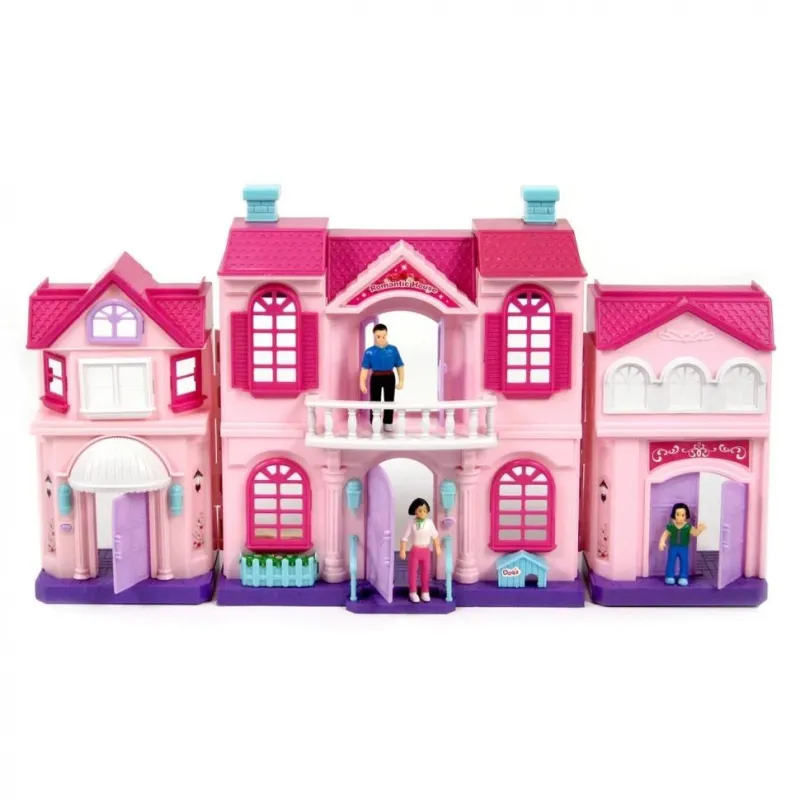 Кукольный двухэтажный домик "Limo Toy" My Sweet Home раскладной с мебелью и 3 фигурками семьи