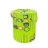 Корзина для игрушек Asnew 50см складная круглая с ручками и крышкой на молнии, сумка