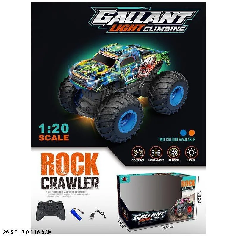 Гоночний джип на радіокеруванні XHX Toys 1:20 позашляховик з акумулятором, гумовими колесами та світлом