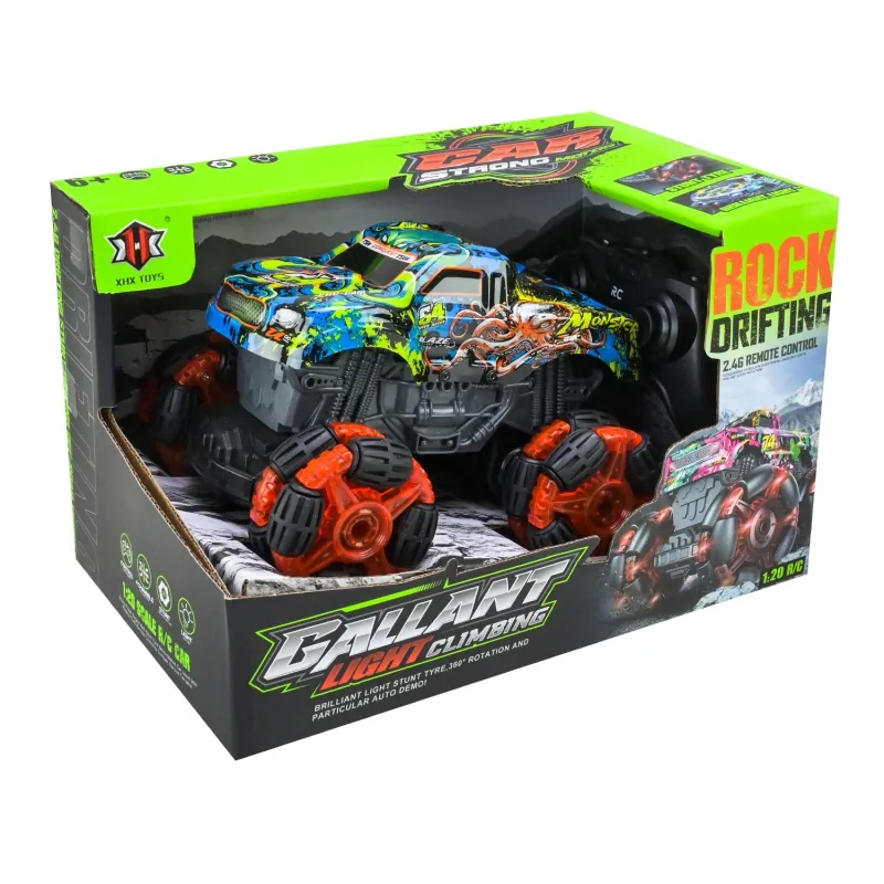 Гоночный джип на радиоуправлении XHX Toys 1:20 внедорожник на роликовых колесах с аккумулятором и светом