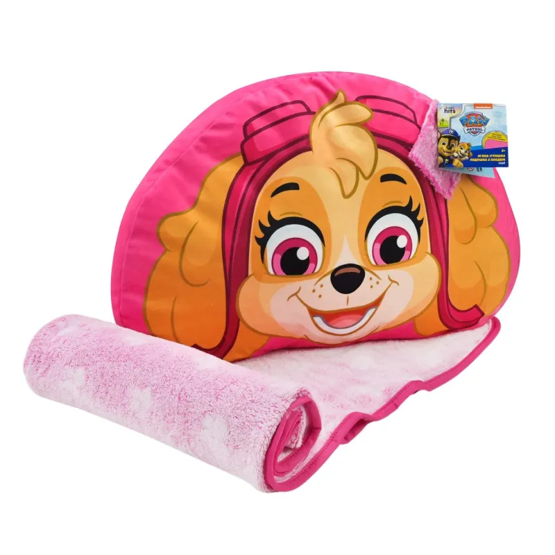 М'яка іграшка з пледом Paw Patrol арт. KH70/002L (8шт) подушка 44*29*7см плед 118*80см світиться в темряві