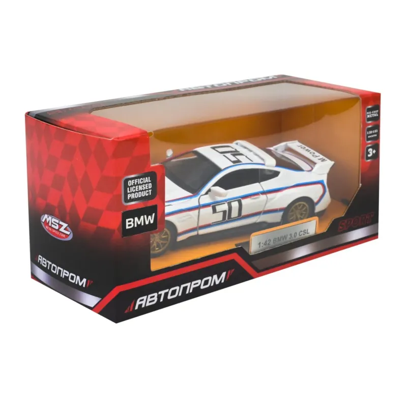 Машина мет. АВТОПРОМ арт. 4389 (96шт/2) 1:42 BMW 3.0CSL, короб. 14, 5*6, 5*7см