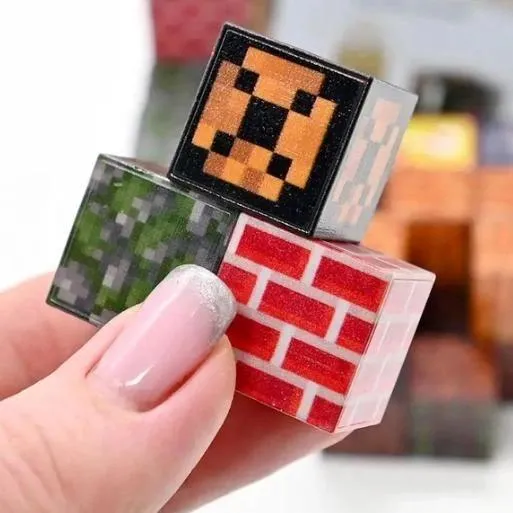 Магнитный Minecraft конструктор, кубики-блоки 50 штук, 6 фигурок, бокс для хранения