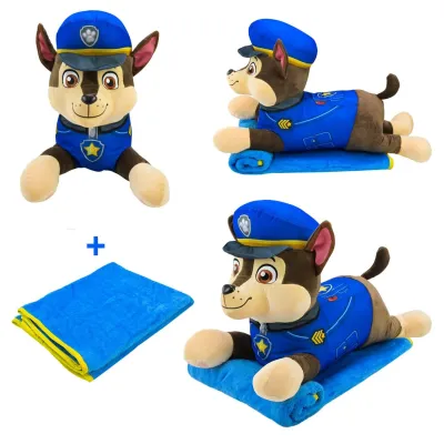 М'яка іграшка з пледом Kids Hits Гонщик 60см Paw Patrol 2в1 подушка та ковдра