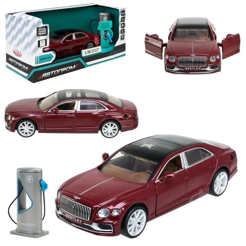 Машина (електро) мет. АВТОПРОМ арт. 68718R (32шт) 1:38 "Bentley Flying Spur Hybrid", батар., світло, звук, відкр.двері,