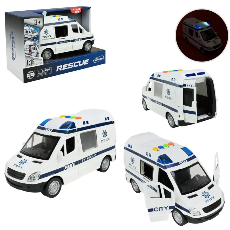 Машина батар. арт. WY590F (36шт) "Поліція" світло, звук, у короб.27*11, 5*16, 5см