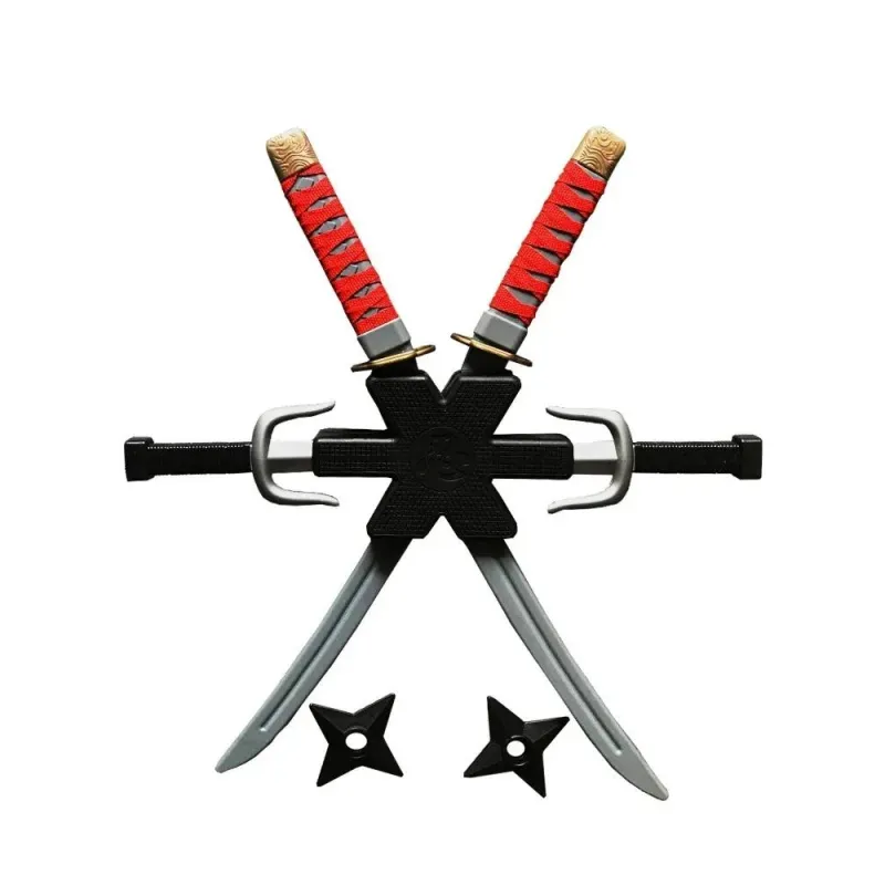Игровой набор Ниндзя Ninja Set 2 меча, 2 кинжала, сюрикены-звездочки, плечевой чехол-держатель оружия