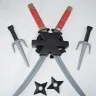 Игровой набор Ниндзя Ninja Set 2 меча, 2 кинжала, сюрикены-звездочки, плечевой чехол-держатель оружия