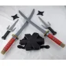 Игровой набор Ниндзя Ninja Set 2 меча, 2 кинжала, сюрикены-звездочки, плечевой чехол-держатель оружия