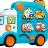 Іграшковий автобус-сортер Wtoys 66648 — музичний мандрівник з українським озвучуванням, підсвічуванням і машинками