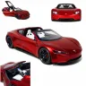 Металева машинка Автопром Tesla Roadster 1:24 (19,5 см) — світло, звук, інерційна, двері, що відкриваються, червона