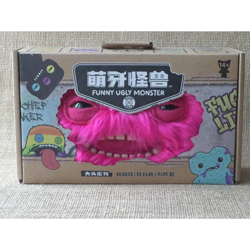 Фуглер плюшевая сумка через плечо Fuggler Ugly Tooth Monster мягкий Зубастый розовый монстр с глазами