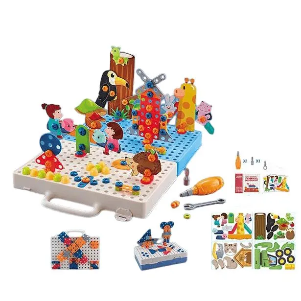 Игра "Магические пластины" 2в1 плоские+обьемные, животные, в кор. 25,5*6,2*21,4см /36-3/
