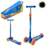 Дитячий самокат Hot Wheels "Країни іграшок" 56 см чотириколісний синій для хлопчика з підсвічуванням коліс та керованим кермом