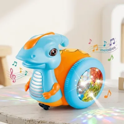 Интерактивная игрушка Веселый Dino 16см музыкальный динозавр поет и светится, объезжает препятствия