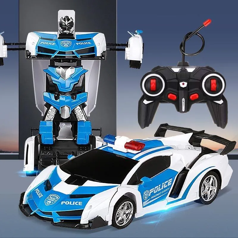 Машинка трансформер на пульті Робот-поліцейський Lamborghini Robot Car легка трансформація з підсвічуванням