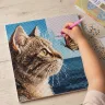 Алмазная мозаика на подрамнике Ideyka Котенок и бабочка 30х30см выкладка стразами, набор для творчества