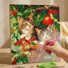 Алмазная мозаика на подрамнике Ideyka Котята в корзинке 40х50см полная выкладка стразами, набор для творчества