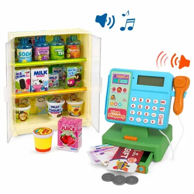 Игрушечный Супермаркет с кассой Fun Shopping интерактивный  магазин с витриной, терминалом и купюрами