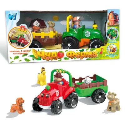 Трактор музичний "WToys", ОЗВУЧ.УКР. МОВОЮ, підсвічування фар, віршики, казки,
