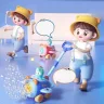 Дитяча іграшка-каталка з мильними бульбашками Bubble Airplane Жираф пілот світло, звук на акумуляторі