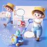 Дитяча іграшка-каталка з мильними бульбашками Bubble Airplane Жираф пілот світло, звук на акумуляторі