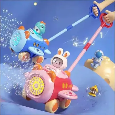 Детская игрушка-каталка с мыльными пузырями Bubble Генератор мыльных пузырей свет, звук на аккумуляторе