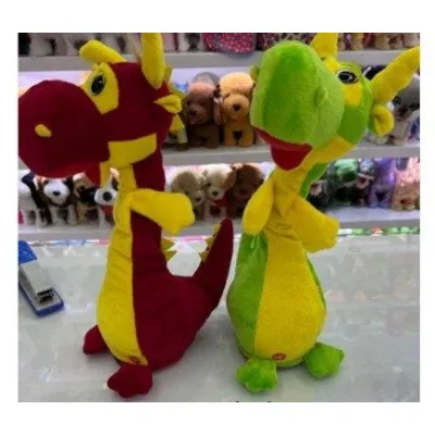 Мягкий дракон A-Toys 34см повтор голоса, англ. музыка K4109