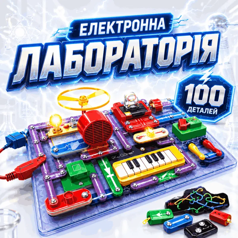 Електронна лабораторія Danko Toys Megapack конструктор із схемами на батарейках
