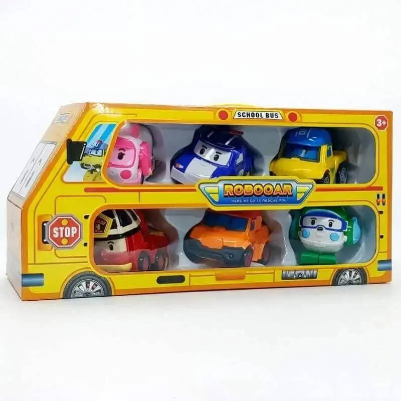 Робокар Полли Star Toys 6 робокаров в наборе: Полли, Эмбер, Хелли, Рой и горноспасательная команда Марк и Бакки