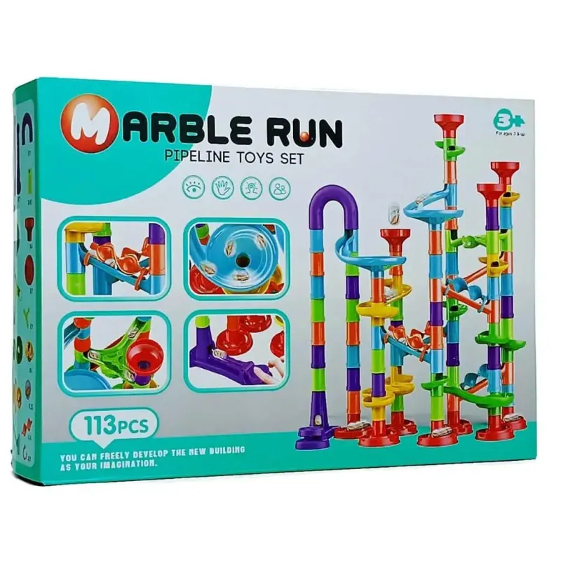 Конструктор лабиринт с шариками Marble Run 113 деталей конструктор трубопровод
