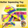 Масло сквиш 13см Butter игрушка-антистресс разноцветный кусок сливочного масла, радужный баттер-сквиш