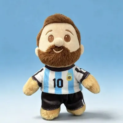 Месси мягкая игрушка 15 см, плюшевая игрушка-брелок футболист Messi, фигурка Лионеля Месси