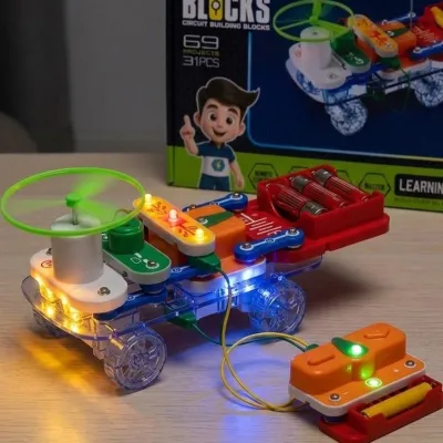 Детский электронный конструктор Electronic Blocks с подсветкой, звуком и мотором 69 проектов на радиоуправлении