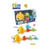 Детская магнитная игрушка-каталка Рыбки Fish Amuse 4 шт Развивающий игровой поезд из рыбок на магните