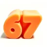 Сквиш Six-Seven игрушка антистресс сикс-севен, жмякалка трендовый мем 6/7 оранжевые цифры